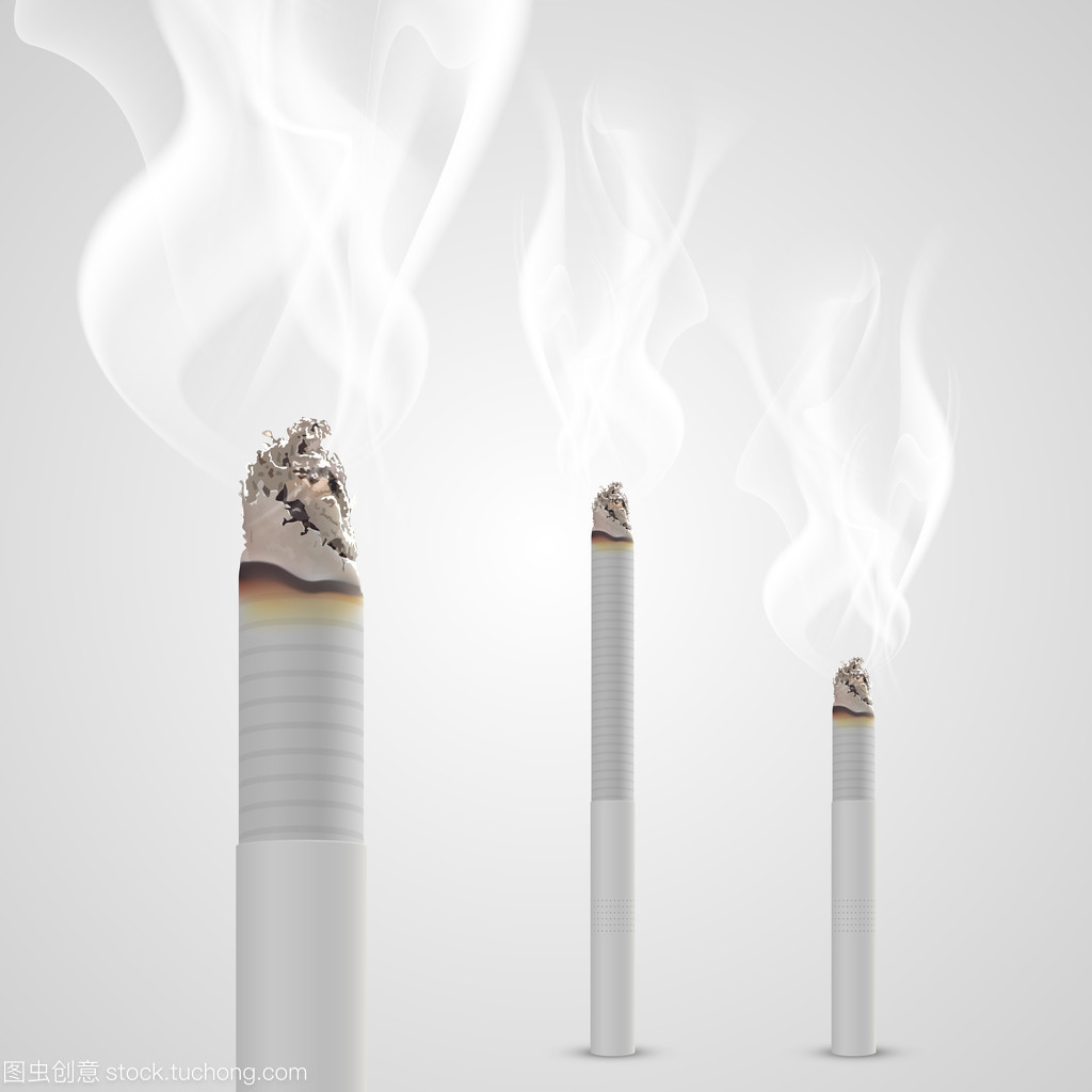 陰燃煙抽支煙。矢量